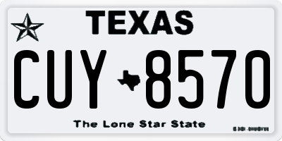 TX license plate CUY8570