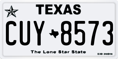 TX license plate CUY8573