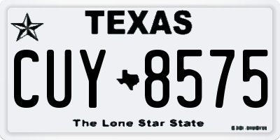 TX license plate CUY8575