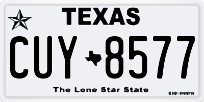 TX license plate CUY8577