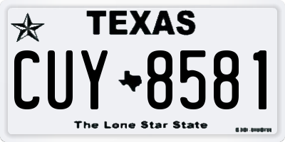 TX license plate CUY8581