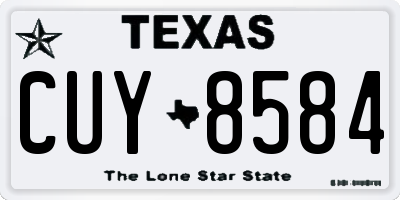 TX license plate CUY8584