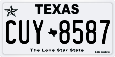 TX license plate CUY8587