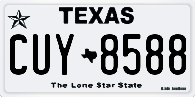 TX license plate CUY8588