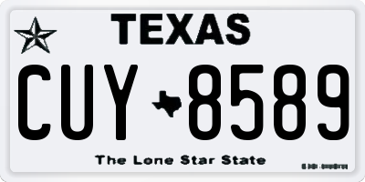 TX license plate CUY8589