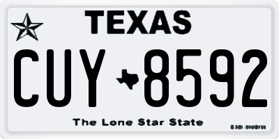TX license plate CUY8592