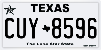TX license plate CUY8596