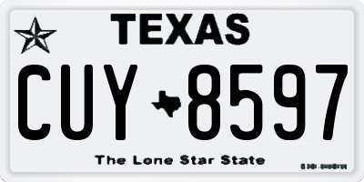 TX license plate CUY8597