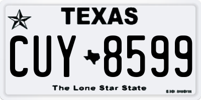 TX license plate CUY8599