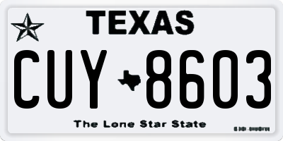 TX license plate CUY8603