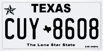 TX license plate CUY8608