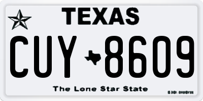TX license plate CUY8609