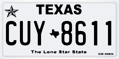 TX license plate CUY8611