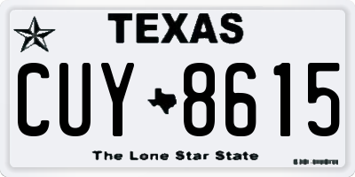 TX license plate CUY8615