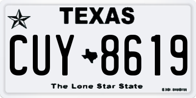TX license plate CUY8619