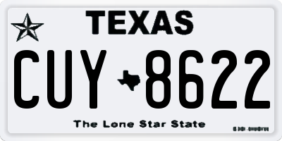 TX license plate CUY8622