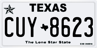 TX license plate CUY8623