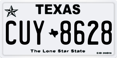 TX license plate CUY8628
