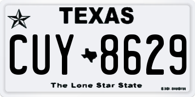 TX license plate CUY8629