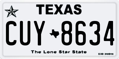 TX license plate CUY8634