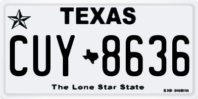 TX license plate CUY8636