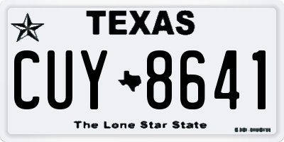 TX license plate CUY8641
