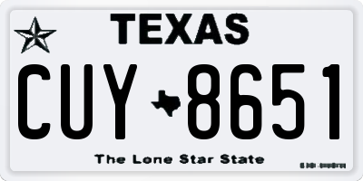 TX license plate CUY8651