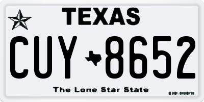 TX license plate CUY8652