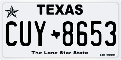 TX license plate CUY8653
