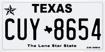 TX license plate CUY8654