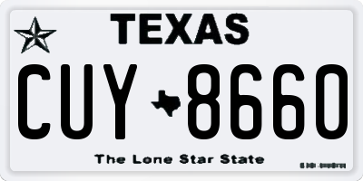TX license plate CUY8660