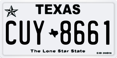 TX license plate CUY8661