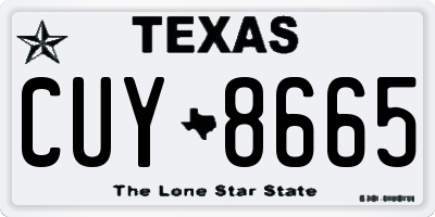 TX license plate CUY8665