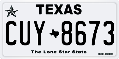 TX license plate CUY8673
