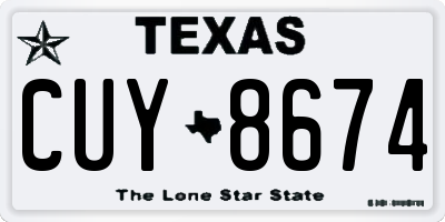 TX license plate CUY8674
