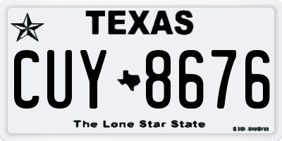 TX license plate CUY8676