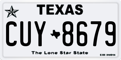 TX license plate CUY8679