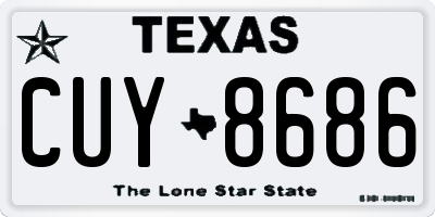 TX license plate CUY8686