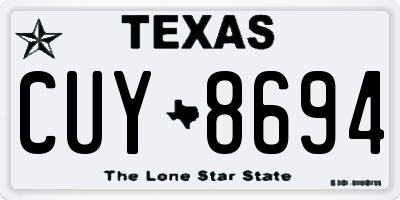 TX license plate CUY8694