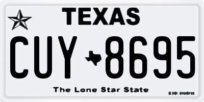 TX license plate CUY8695