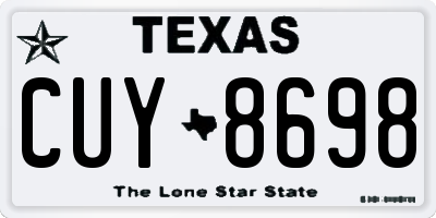 TX license plate CUY8698