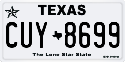 TX license plate CUY8699