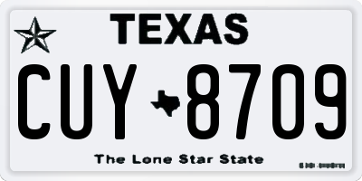TX license plate CUY8709