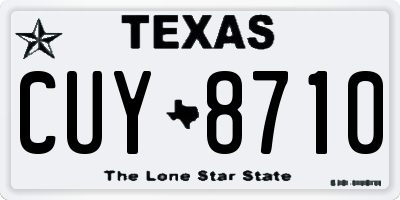 TX license plate CUY8710