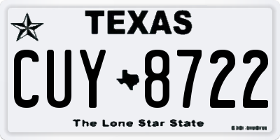 TX license plate CUY8722