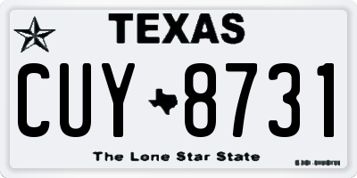 TX license plate CUY8731