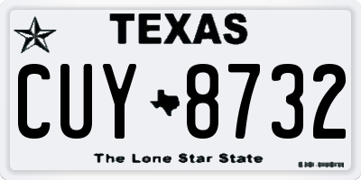 TX license plate CUY8732
