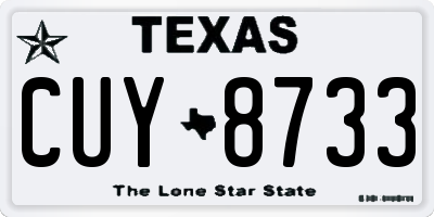 TX license plate CUY8733