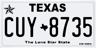 TX license plate CUY8735