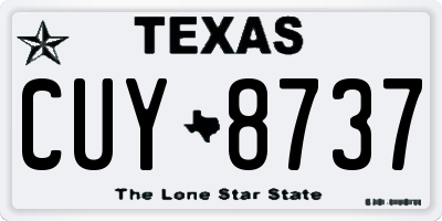 TX license plate CUY8737